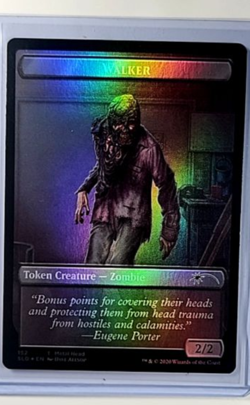 MTG Magic the Gathering Secret Lair Walking Dead Foil Token Metal Head Walker - Image 1