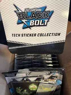 Pokemon Black Bolt Tech Sticker Collection 3-Pack - 12 LOT W/Display Case - Image 3