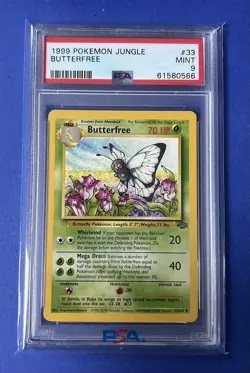 1999 Pokemon Jungle Butterfree #33 PSA 9 MINT - Image 1