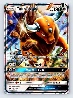 2017 Pokemon Sun & Moon TAUROS GX 100/149 - Image 1