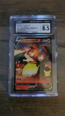 Pokemon TCG Lance's Charizard v SWSH133 Celebrations Black Star Promo - Image 1
