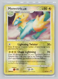 Reverse Holo Manectric #28/123 Rare Mysterious Treasures Pokemon - Image 1