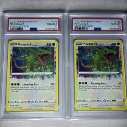 X2 Pokemon TCG Rayquaza Vivid Voltage 138/185 Holo Amazing Rare PSA 10 Gem Mint - Image 1
