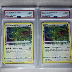 X2 Pokemon TCG Rayquaza Vivid Voltage 138/185 Holo Amazing Rare PSA 10 Gem Mint - Image 3