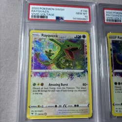 X2 Pokemon TCG Rayquaza Vivid Voltage 138/185 Holo Amazing Rare PSA 10 Gem Mint - Image 4