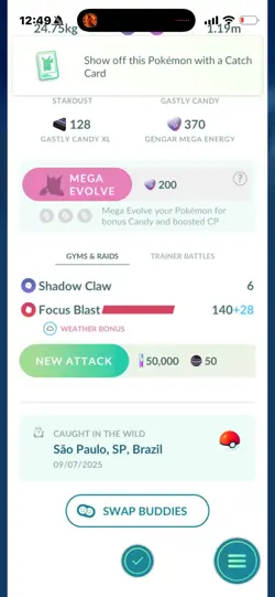 Pokemon Go Shiny Gengar( Max CP) - Image 2