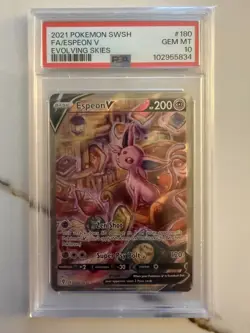 Pokemon Evolving Skies Espeon V 180/203 Alternative Art Alt PSA 10 - Image 1