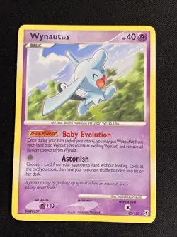 POKEMON WYNAUT 42/130 2007 DIAMOND & PEARL NON HOLO CARD - Image 1