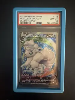 Pokemon Alolan Vulpix V Ultra Rare Full Art PSA 10 173/195 Silver Tempest - Image 1