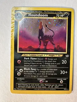 Pokemon TCG Neo Revelation Houndoom Holo Rare 08/64 70 HP Unlimited 2000 English - Image 1