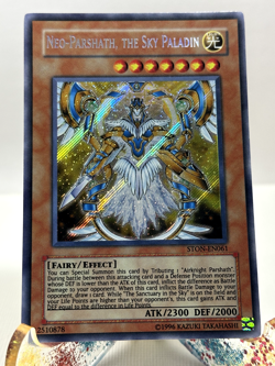 YuGiOh! Neo-Parshath, the Sky Paladin STON-EN061 Unlimited Secret Rare LP - Image 1