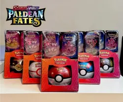 Pokemon Paldean Fates Tins (2) + Poke Ball (Random) (lot of 2) - Image 1