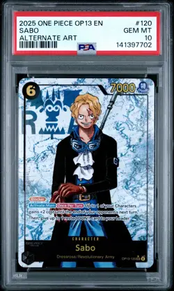 2025 ONE PIECE OP13-120 CARRYING ON HIS WILL SABO ALT ART PARALLEL PSA 10 - Image 1