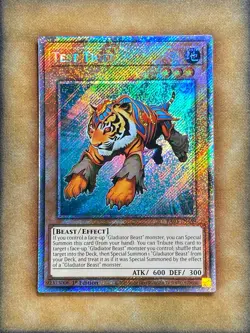 Yugioh Test Tiger RA03-EN189 Platinum Secret Rare 1st Ed NM - Image 1