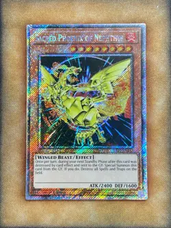 Yugioh Sacred Phoenix of Nephthys RA03-EN147 Platinum Secret Rare 1st Ed NM - Image 1