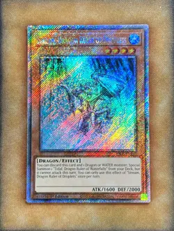 Yugioh Stream, Dragon Ruler of Droplets RA03-EN255 Platinum Secret Rare 1st NM - Image 1