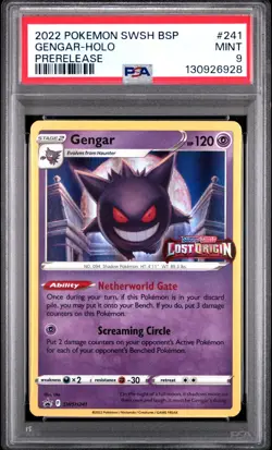 Pokemon Gengar SWSH241 Black Star Promo PreRelease PSA 9 MINT - Image 1