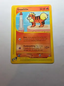 Growlithe 80/147 Pokemon TCG Aquapolis Non Holo Near Mint - Image 1