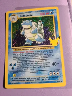 Pokemon TCG Blastoise Celebrations: Classic Collection 2/102 Holo Bleed Rare - Image 1