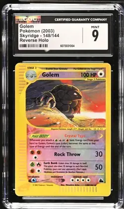 CGC 9 MINT Golem 148/144 Reverse Holo Pokemon 2003 Skyridge Pop 27 - Image 1