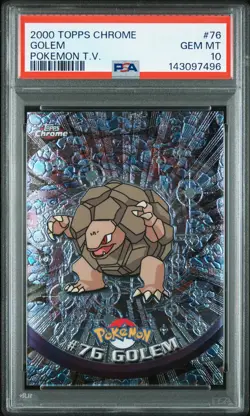 2000 TOPPS CHROME POKEMON T.V. #76 GOLEM PSA 10 - Image 1