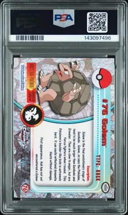 2000 TOPPS CHROME POKEMON T.V. #76 GOLEM PSA 10 - Image 2