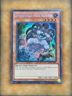 Yugioh Super-Nimble Mega Hamster RA02-EN004 Secret Rare 1st Ed NM - Image 1