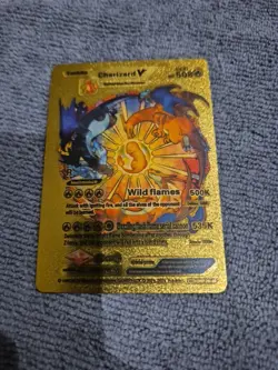 Pokemon Charizard V Evolution 508HP Gold Foil Fan Art Card SMP 26-43 - Image 1