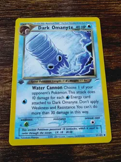 Pokemon Neo Destiny 1st Edition Dark Omanyte 37/105 Non Holo NM-MINT - Image 1