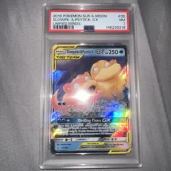 Pokemon Slowpoke & Psyduck GX Sm-Unified Minds 35/236 TAG TEAM Holo PSA 7 - Image 1