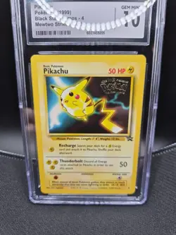 1999 Pokemon Pikachu Promo #4 Black Star CGC 10 Gem Mint Movie Mewtwo Strikes... - Image 4