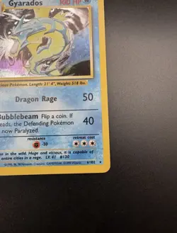 1999 Pokemon Base Set Gyarados 6/102 Holo Rare WOTC Vintage LP - Image 5