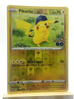 Pikachu 028/078 Holo Rare Pokemon GO Pokemon Reverse Holo Near Mint - Image 1