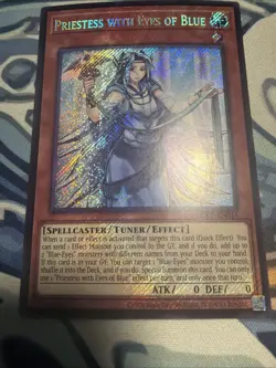 Yugioh Priestess with Eyes of Blue Secret Rare LCKC-EN016 Near Mint Unlimited - Image 1