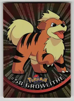 FOIL Growlithe #58 Topps Trading Cards Series 1 Pokemon LP - Image 1