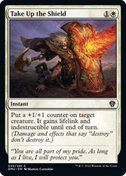 Take Up the Shield FOIL Dominaria United NM White Common MAGIC MTG CARD ABUGames - Image 1
