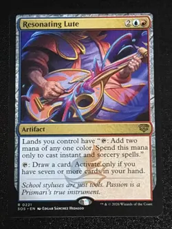 MTG Secrets of Strixhaven Resonating Lute 0221 NM Rare - Image 1