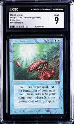 1994 MAGIC: THE GATHERING LEGENDS UNCOMMON MANA DRAIN CGC 9 - Image 1