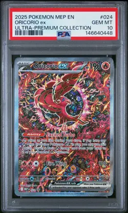 2025 POKEMON MEP EN-ME BLACK STAR PROMO #024 ORICORIO EX PSA 10 - Image 1