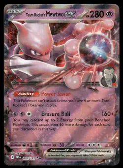 TEAM ROCKET'S MEWTWO EX 081/182 DOUBLE RARE DESTINED RIVALS POKEMON NM - Image 2
