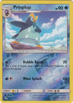 Prinplup 33/156 Reverse Holo Ultra Prism Pokemon Card NM - Image 1