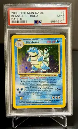 Pokemon Blastoise Base Set 2 Holo Rare #2 PSA 9 SWIRL - Image 1