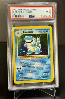 Pokemon Blastoise Base Set 2 Holo Rare #2 PSA 9 SWIRL - Image 2