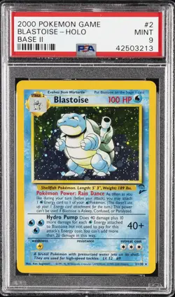 2000 POKEMON BASE SET 2 #2 BLASTOISE-HOLO PSA 9 - Image 1