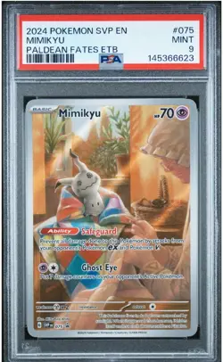 2024 Pokemon Svp En #075 Mimikyu Paldean Fates Etb PSA Mint 9 - Image 1
