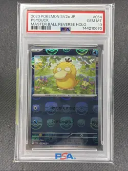 Pokemon Psyduck 151 sv2a Japanese Master Ball Reverse Holo #054 PSA 10 Gem Mint - Image 1