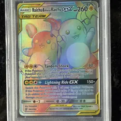 Pokemon Raichu & Alolan Raichu GX (Secret) 241/236 Sm-Unified Minds Holo PSA 9 - Image 4