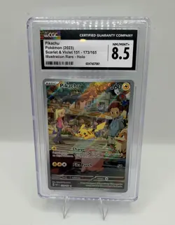 Pokemon Pikachu CGC 8.5 English Illustration Rare 173/165 Scarlet & Violet 151 - Image 1