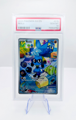 POKEMON PSA 10 RIOLU 215 SVI EN-SCARLET & VIOLET ILLUSTRATION RARE LOW POP - Image 1