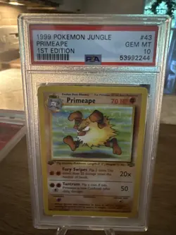 Pokemon Jungle Primeape 43/64 1st Edition PSA 10 1999 Uncommon - Image 1